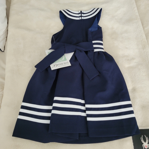 Bonnie Jean Navy and White Striped Dress - Picture 3 of 3